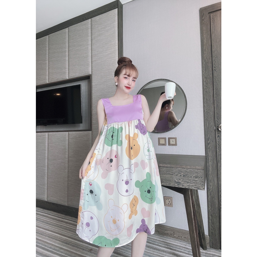 Đồ ngủ sexy Đầm ngủ lụa Latin cao cấp mềm mại xinh xắn Form dưới 58kg