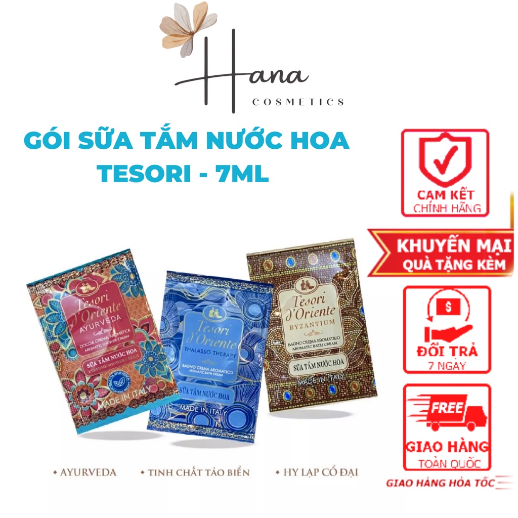 Sữa tắm nước hoaTesori - Gói dùng thử 7ml, Sữa tắm lưu hương lâu Nhập Khẩu ITALIA, càng dùng càng mê | BigBuy360 - bigbuy360.vn
