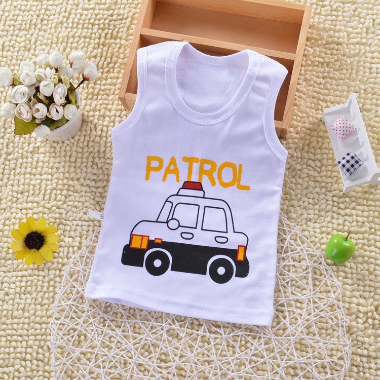 Áo Thun Sát Nách Vải cotton In Hoạt Hình Thời Trang Mùa Hè Cho Bé