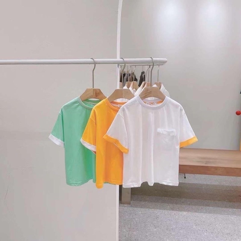 Áo Thun Bé Trai Bé Gái Áo Phông Trẻ Em Cotton Cao Cấp THE HOUSE KIDS Hoạ Tiết Túi Ngực