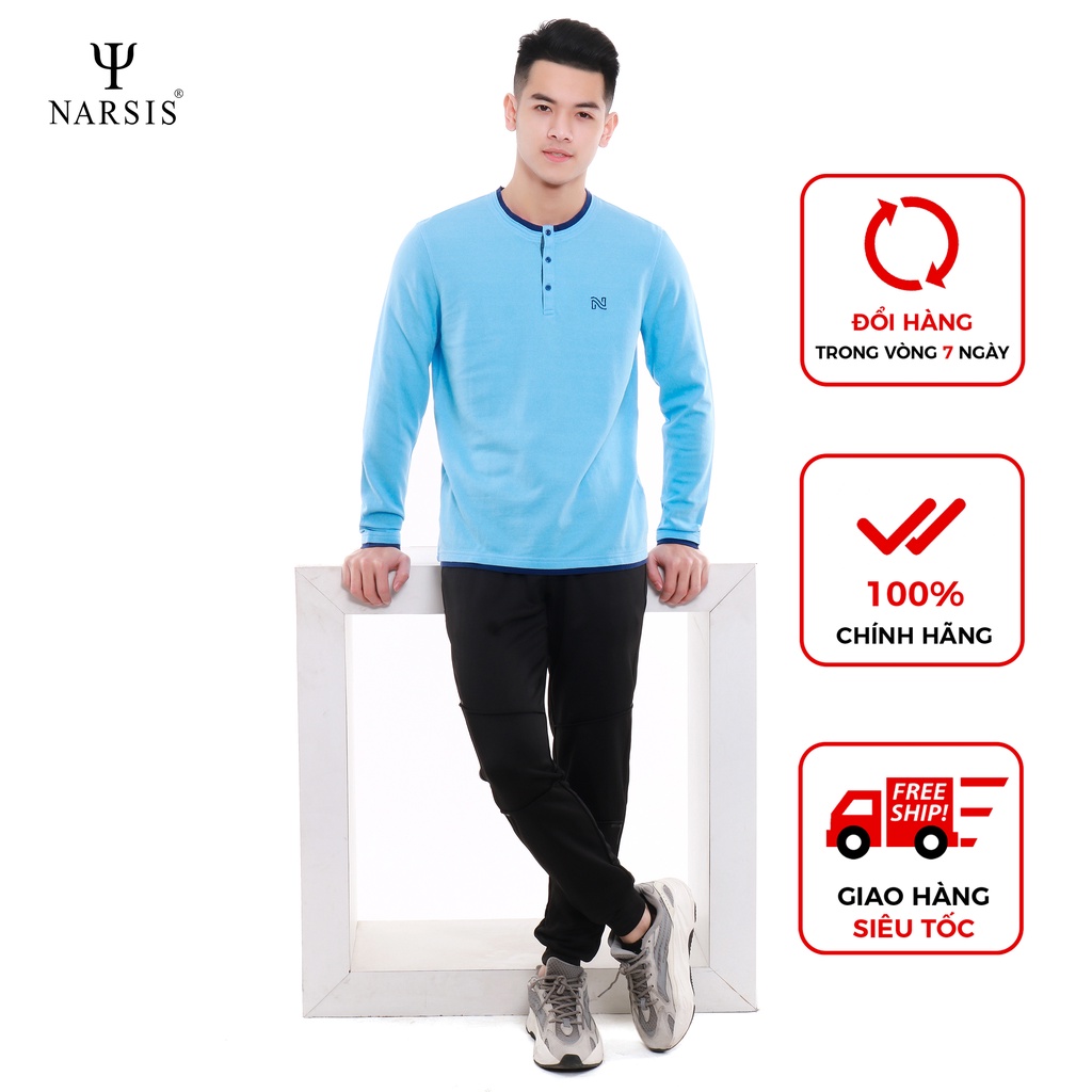 Áo nam thu đông Narsis D7071 màu xanh ngọc
