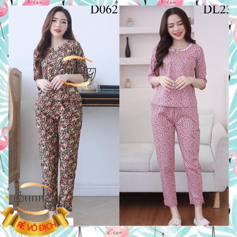 QUẦN ÁO NỮ MẶC NHÀ TAY DÀI QUẦN DÀI, CỔ V KIỂU DÁNG NHẸ NHÀNG CHẤT LIỆU KATE HÀN MỀM MÁT