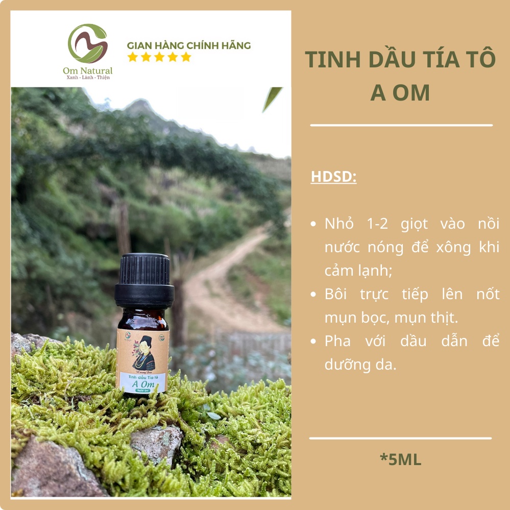 Tinh Dầu Tía Tô Giảm Cảm Mạo, Chăm Da A Om 5ml