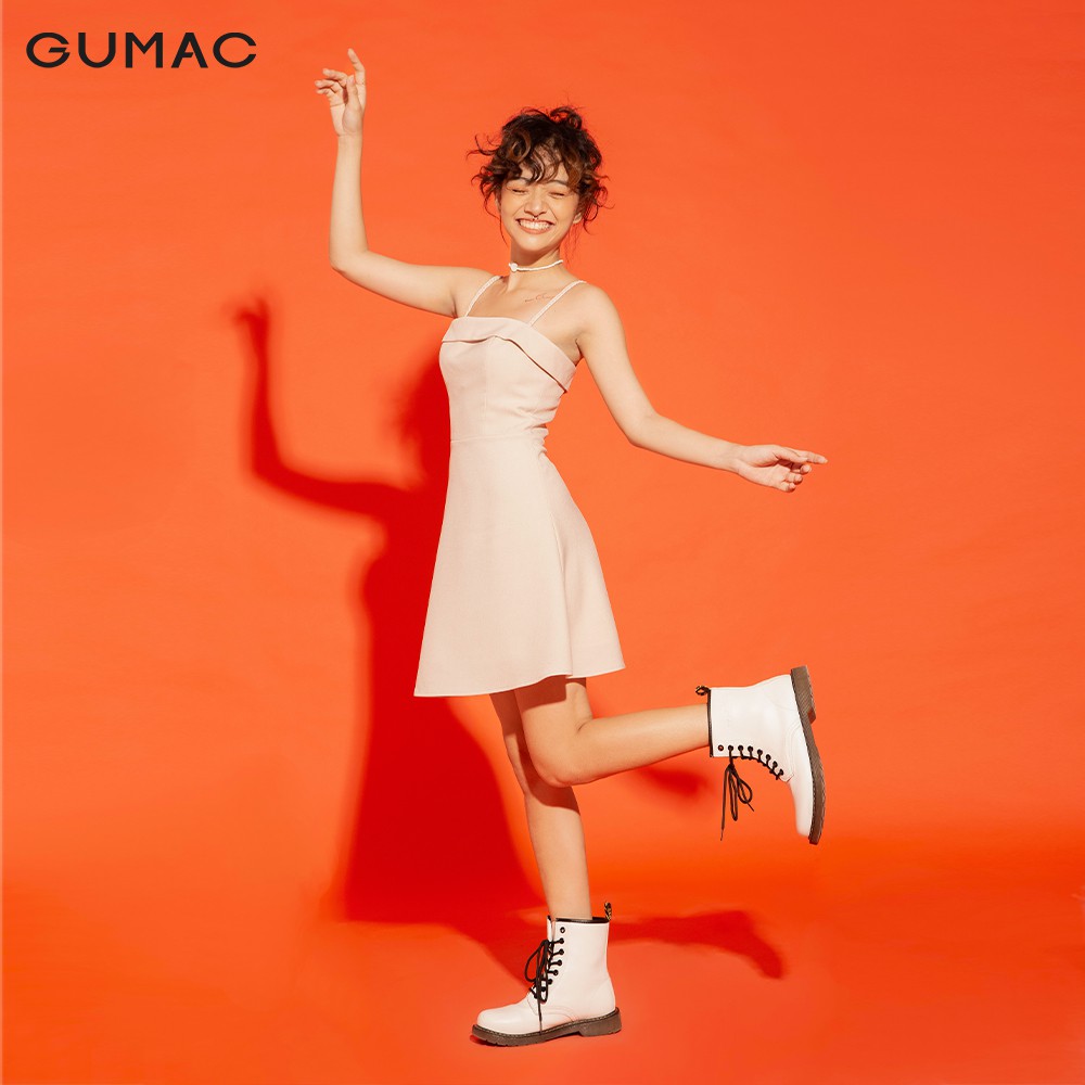 [Mã WABRGU155 giảm 15% tối đa 50k đơn 199k] Đầm nữ cúp ngực GUMAC không tay, năng động màu kem đủ size DA12173 | BigBuy360 - bigbuy360.vn