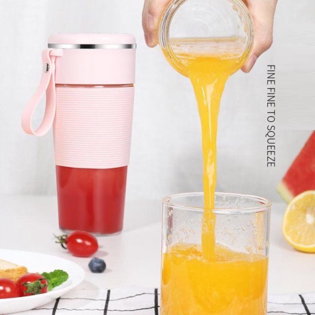 Máy xay sinh tố mini  JUICER,Máy xay cầm tay cốc thủy tinh 4 lưới-6 lưỡi đa năng