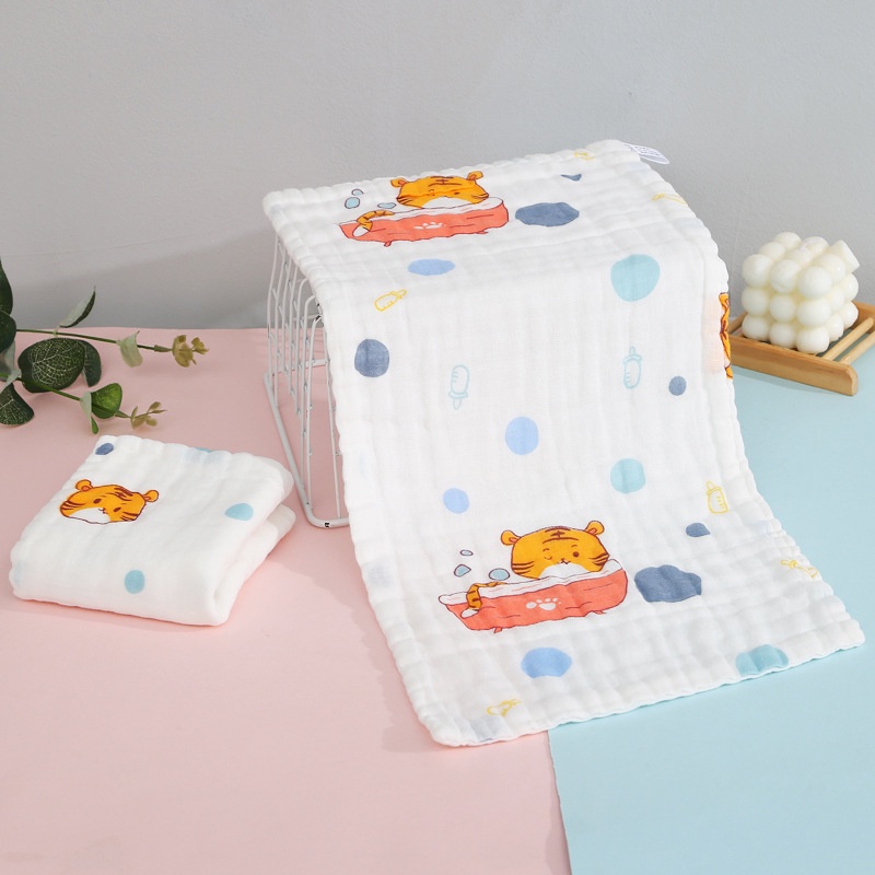 Khăn Tắm Cho Bé Sơ Sinh Kích Thước 25x50cm | Vải Ủ Thịt | Khăn Lau Nước Bọt Hình Vuông Nhỏ Bằng cotton