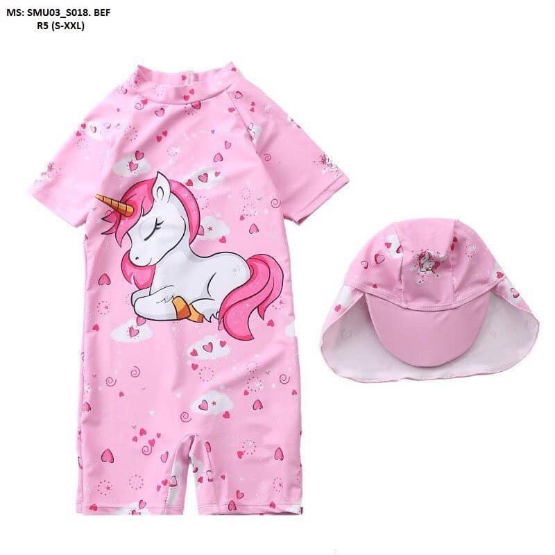 Bộ đồ bơi liền thân ngựa pony hồng cho bé siêu đẹp!