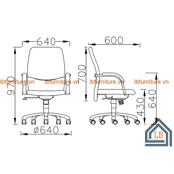 Ghế xoay cao cấp nhập khẩu LBF08