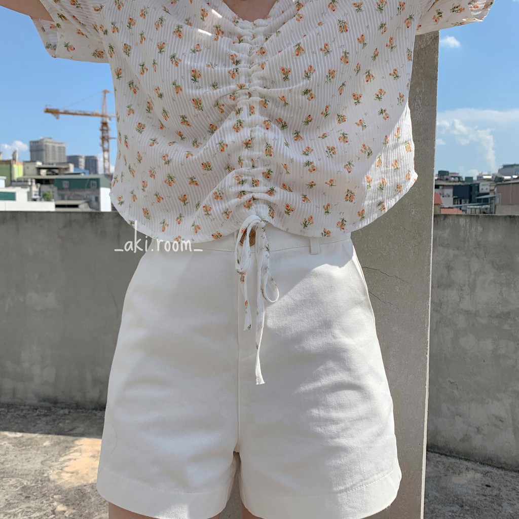 Quần shorts thô basic cạp phẳng Jojo