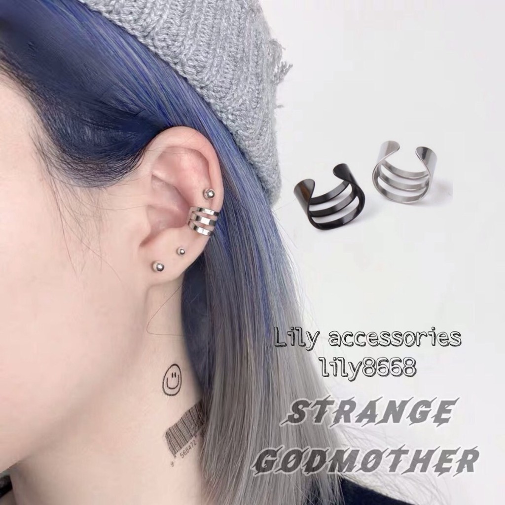 TRIPLE HELIX EARCUFF kẹp tai titan 3 vòng không gỉ không đen không dị ứng nam nữ - kẹp vành tai không cần xỏ lỗ unisex