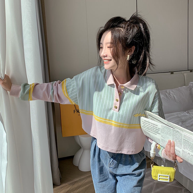 Áo Thun Nữ Dài Tay Cổ Tròn Thời Trang Hàn Mới