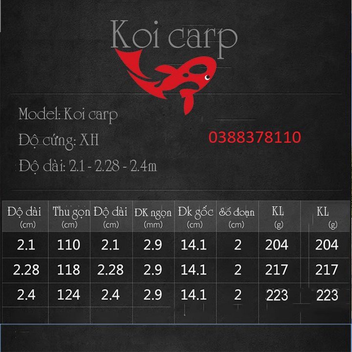 Cần Câu Cá 2 Khúc KOI CARP Siêu Khỏe - C2K 1