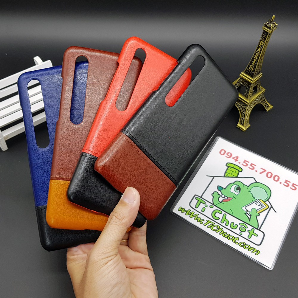 [Cao Cấp] Ốp Lưng Xiaomi Mi 10/ 10 Pro Da PU Phối 2 Màu Sọc Chỉ