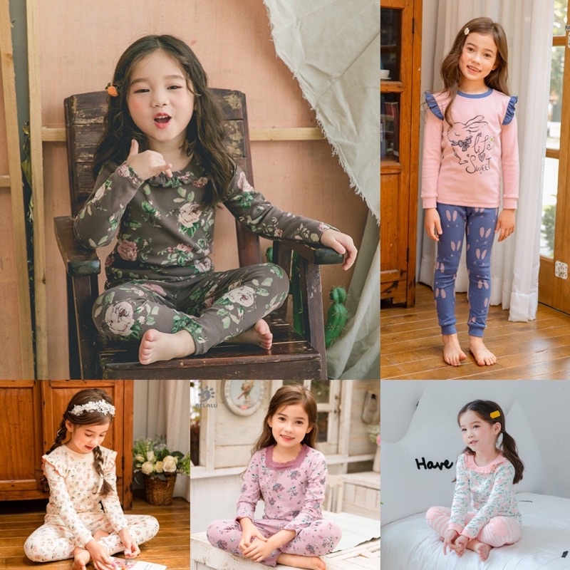 Bộ cotton bé gái co giãn tốt, chất đẹp