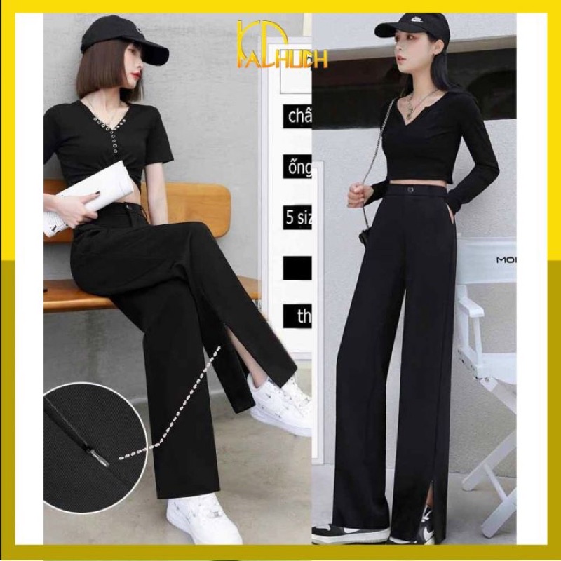 QUẦN ỐNG RỘNG KHOÁ KÉO CHÂN,MẶC ĐƯỢC 2 KIỂU