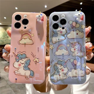 Ốp điện thoại dẻo đính đá họa tiết hoạt hình kỳ lân cho IPHONE 13 PRO MAX 12 MINI 12 PRO MAX 11 PRO MAX X XS XR XSMAX 8 7 6 6S PLUS SE 2020
