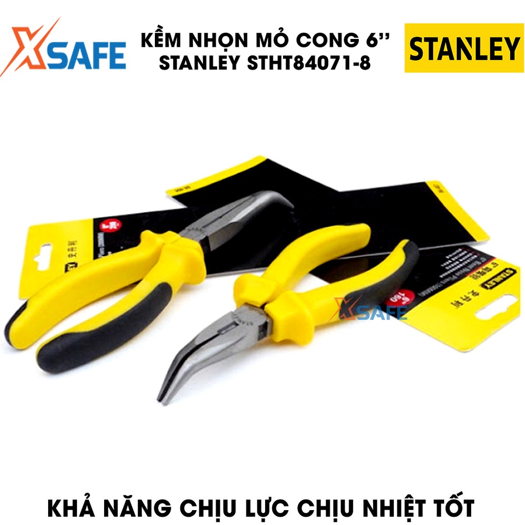Kềm nhọn mỏ cong STANLEY gia công thép carbon Kìm Stanley nhỏ gọn vừa tay, khả năng chịu lực chiu nhiệt tốt