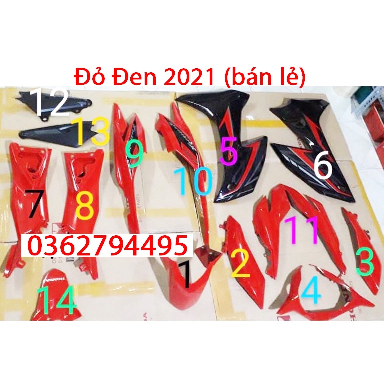 Dàn áo Winner X Đỏ Đen 2021 Zin chính hãng Honda