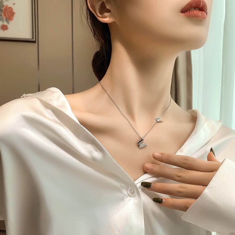Dây chuyền titan nữ không gỉ, vòng cổ titan mặt ánh kim sa lấp lánh phong cách ngọt ngào thanh lịch