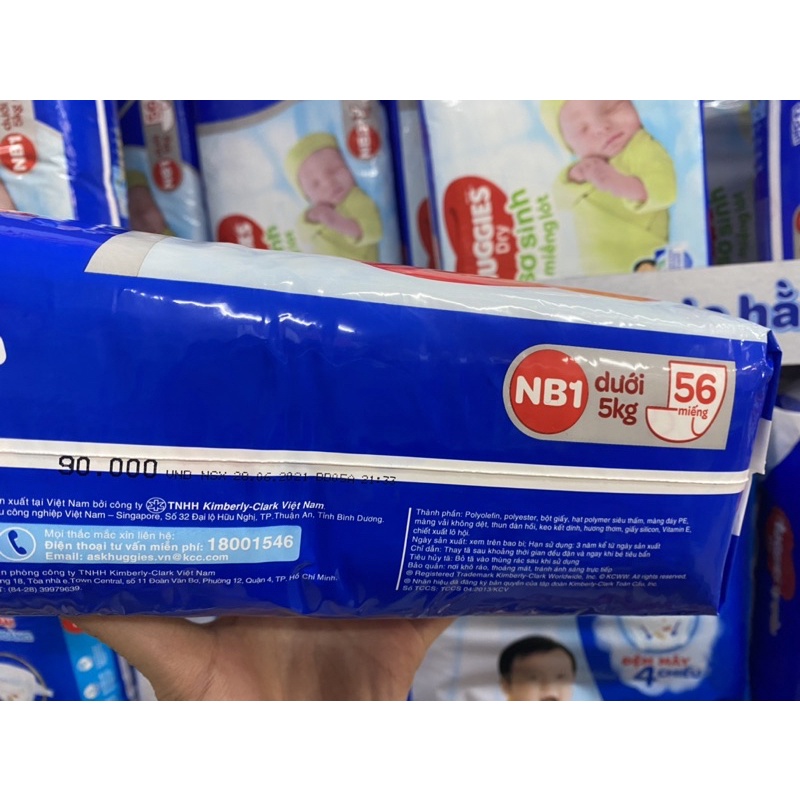 Tã/ bỉm dán Huggies NB1-56/NB1-74/NB2-40/ S30/S56/M26//M48/L23/L42