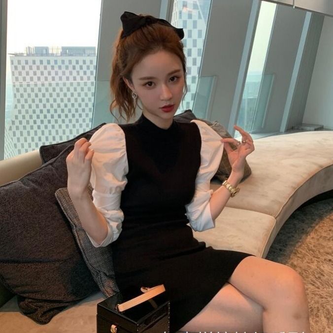 Đầm/áo dài tay phong cách retro thời trang mùa thu nữ tính thanh lịch