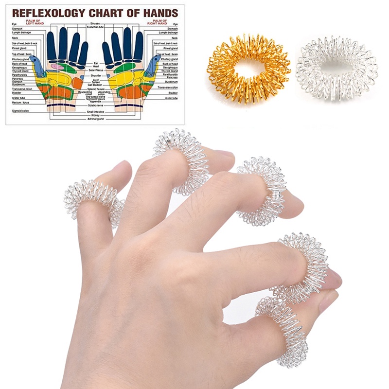 Bộ 10 Dụng Cụ Mát Xa Ngón Tay Bằng Thép Không Gỉ Cao Cấp