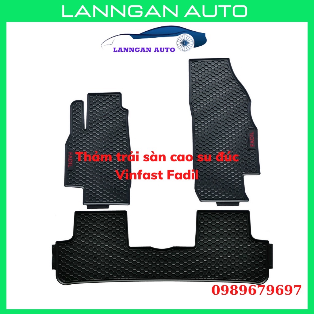 Thảm lót sàn ô tô Vinfast Fadil 2019-2022, bộ trải sàn cao su PVC đúc, không mùi dễ dàng vệ sinh giá tốt