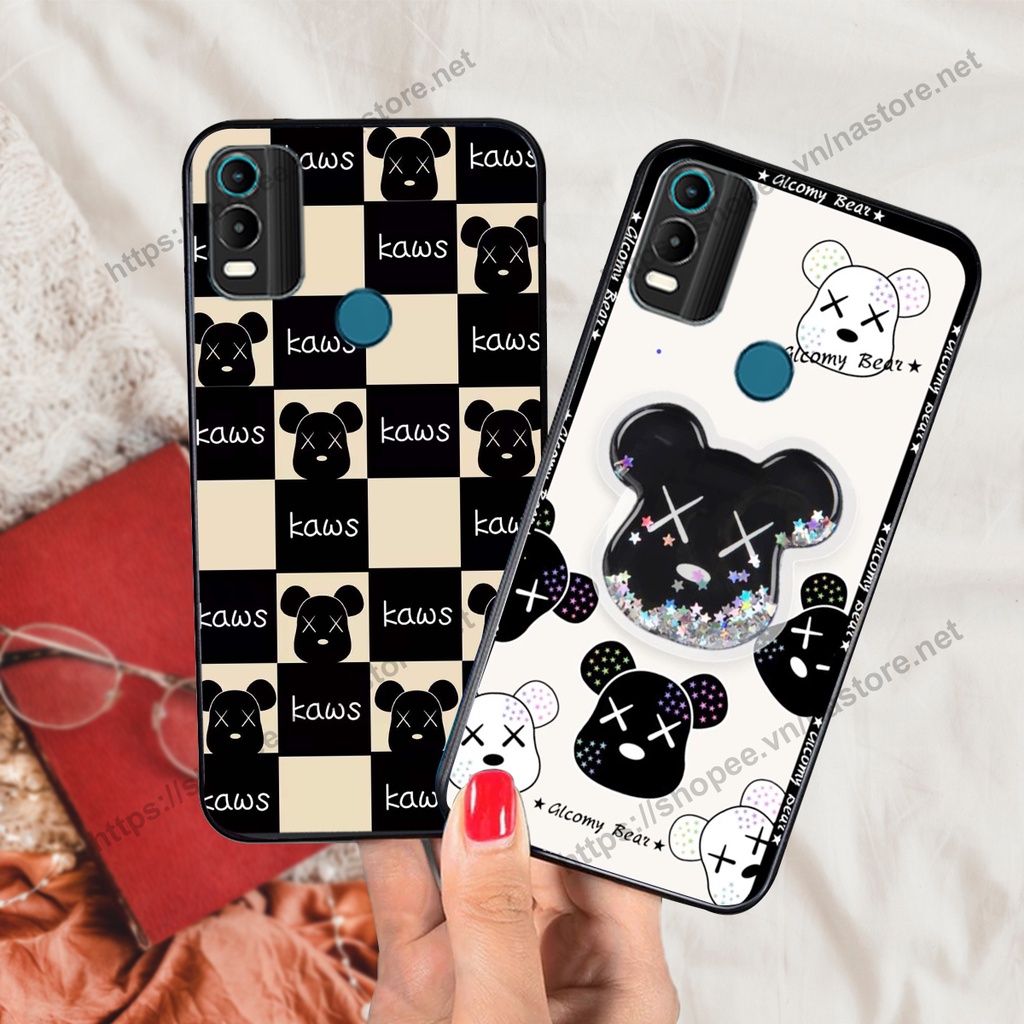 Ốp lưng Nokia C21 PLUS trái tim họa tiết caro, mikey họa tiết beabrick kaws cute