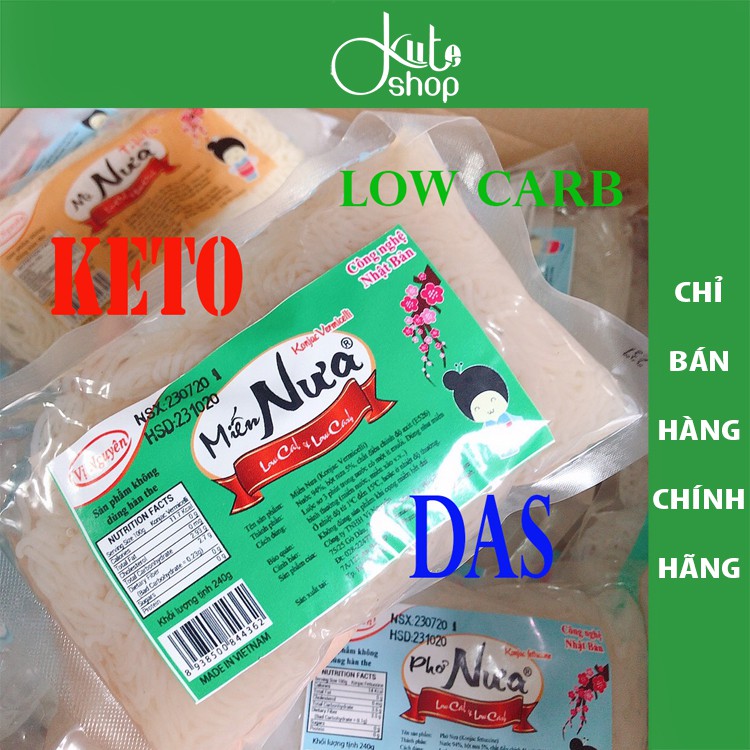 {10 gói} Combo Bún nưa, Mì nưa, Miến nưa, Phở nưa ăn kiêng Vị Nguyên 240g/gói