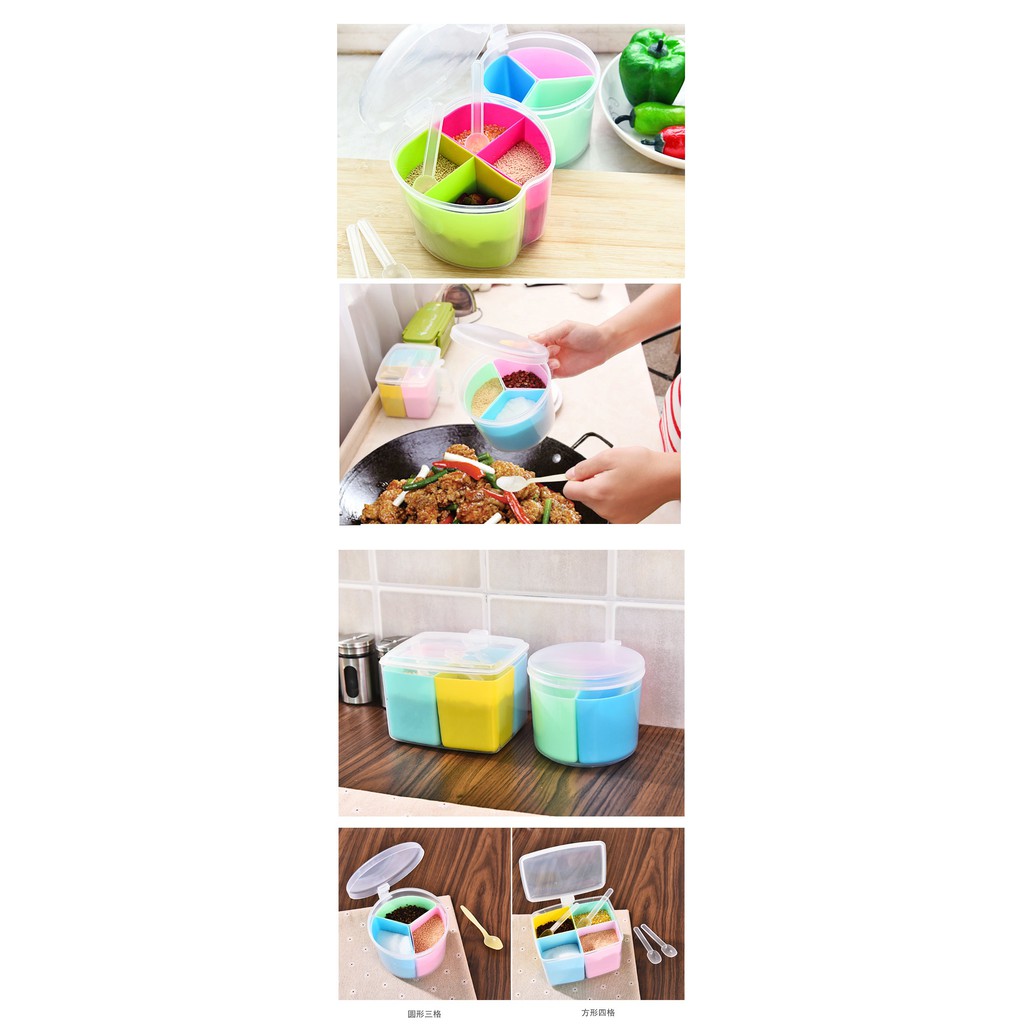 Combo 2 Cốc đựng gia vị 4 ngăn