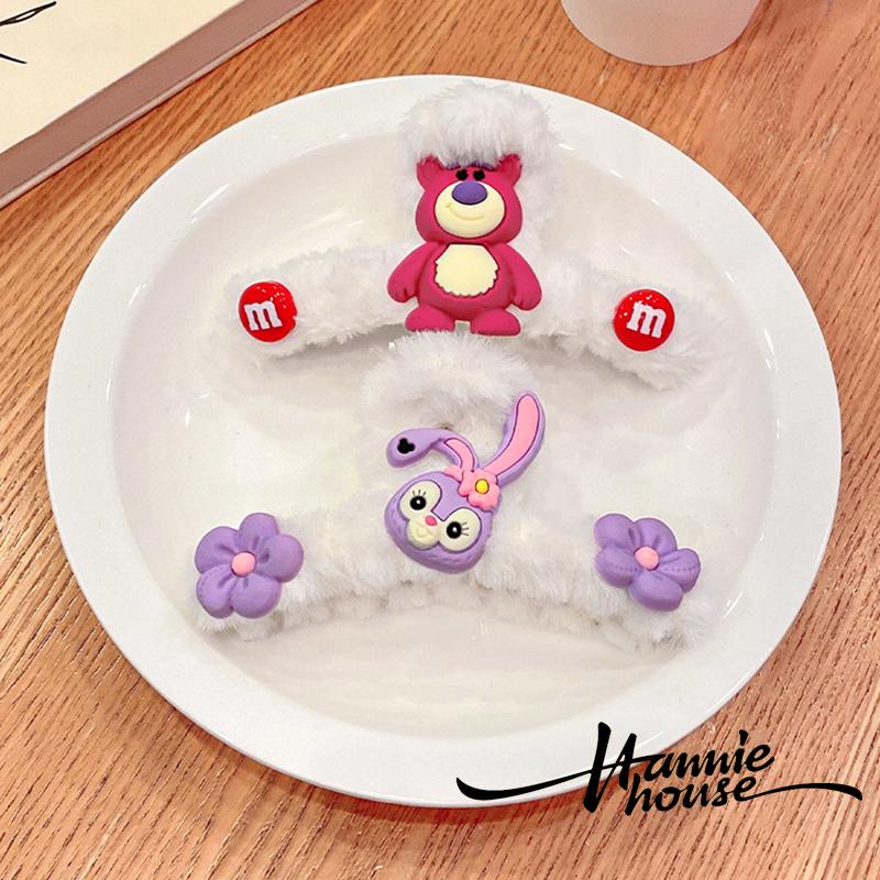 Kẹp tóc chống trượt màu trắng họa tiết hoạt hình dành cho nữ