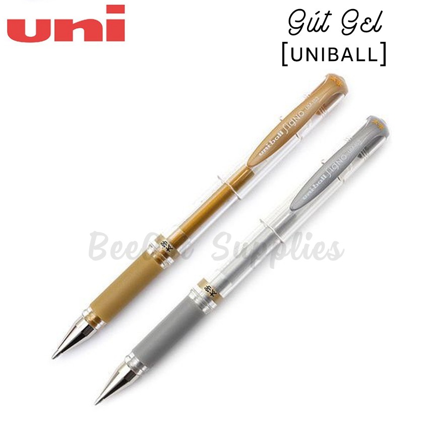 BÚT GEL UNIBALL 1.0MM MÀU TRẮNG/NHŨ VÀNG/NHŨ BẠC