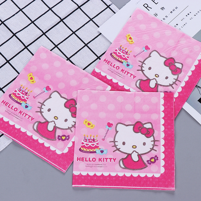 Bộ 20 Khăn Giấy In Hình Hello Kitty