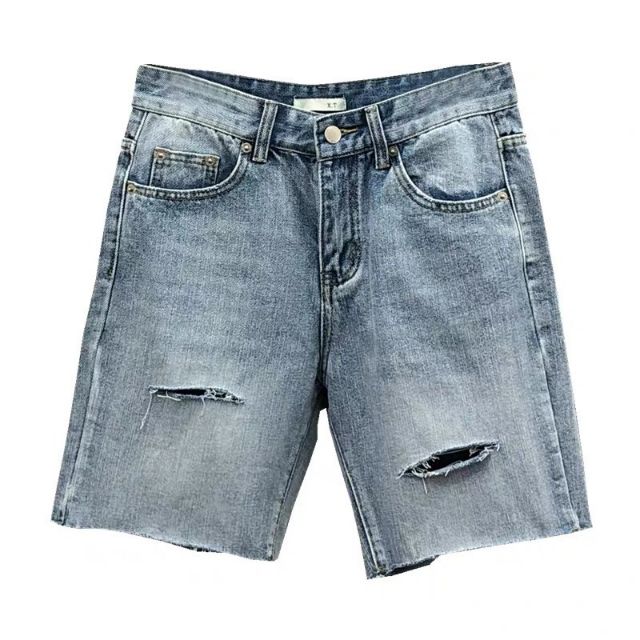 Quần short jean rách gối 2 bên