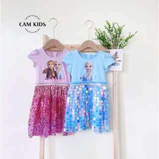 Váy bé gái công chúa anna elsa lấp lánh