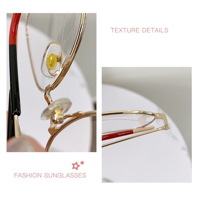 Phụ nữ mới kính bảo vệ bức xạ của nam giới kính cận thị chất liệu kim loại gọng lớn kính cận thị độ 0 ° đến-6.0 °