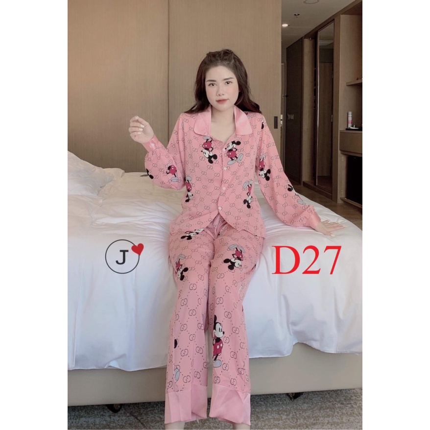 Đồ bộ mặc nhà ,set đồ bộ nữ tay dài quần dài cổ sen chất kate mềm