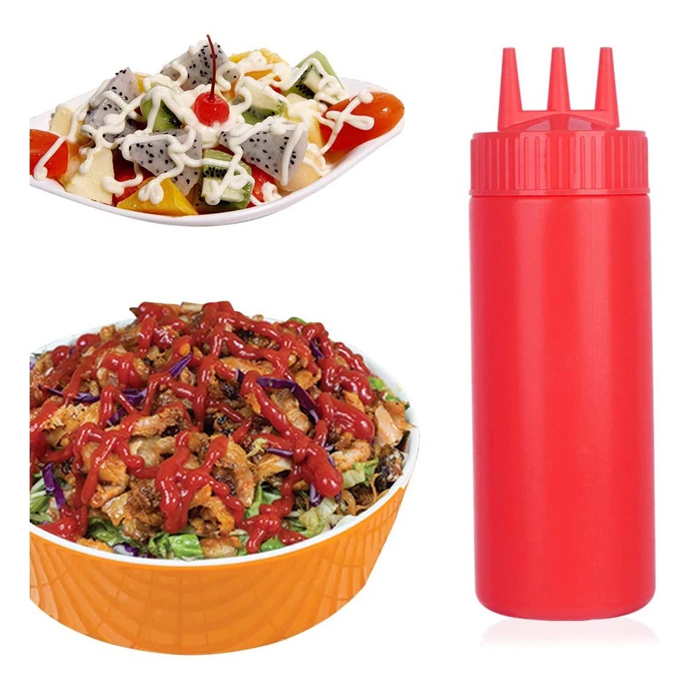 Chai trong suốt dạng bóp đựng nước tương/tương cà chua/mù tạc