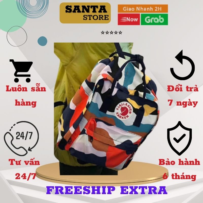 Balo thời trang Kanken cho nữ đi học SANTA STORE KKART thời trang ulzzang Hàn Quốc vải họa tiết chống nước cao cấp