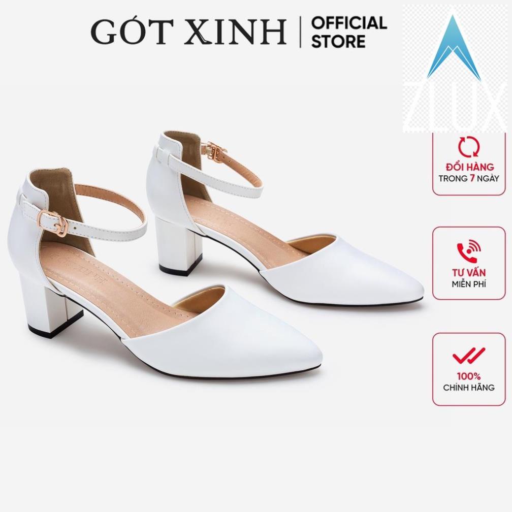 🤺 Giày cao gót GÓT XINH G6 da mềm gót vuông cao 5cm 🤺