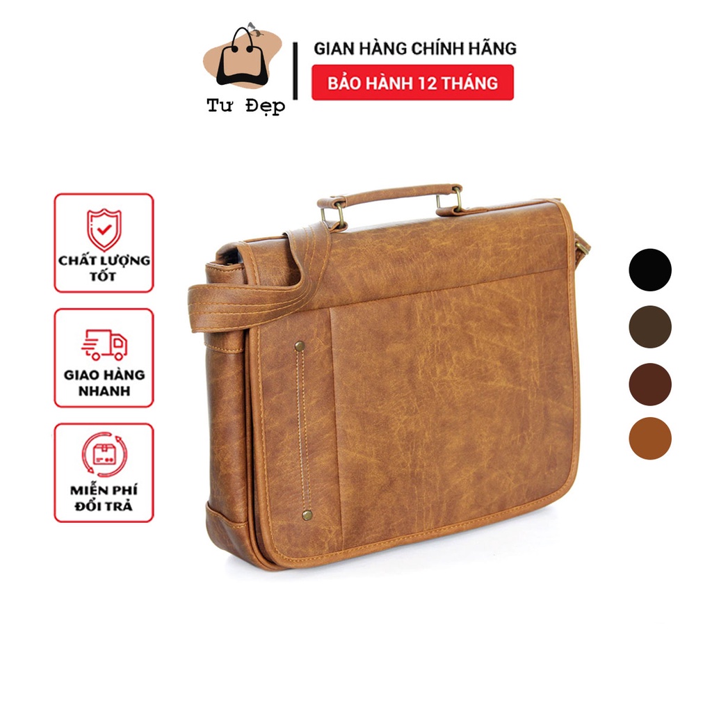 Cặp Da Đựng Laptop 16 inch Công Sở Thời Trang Nam Tư Đẹp Tudep CA 14