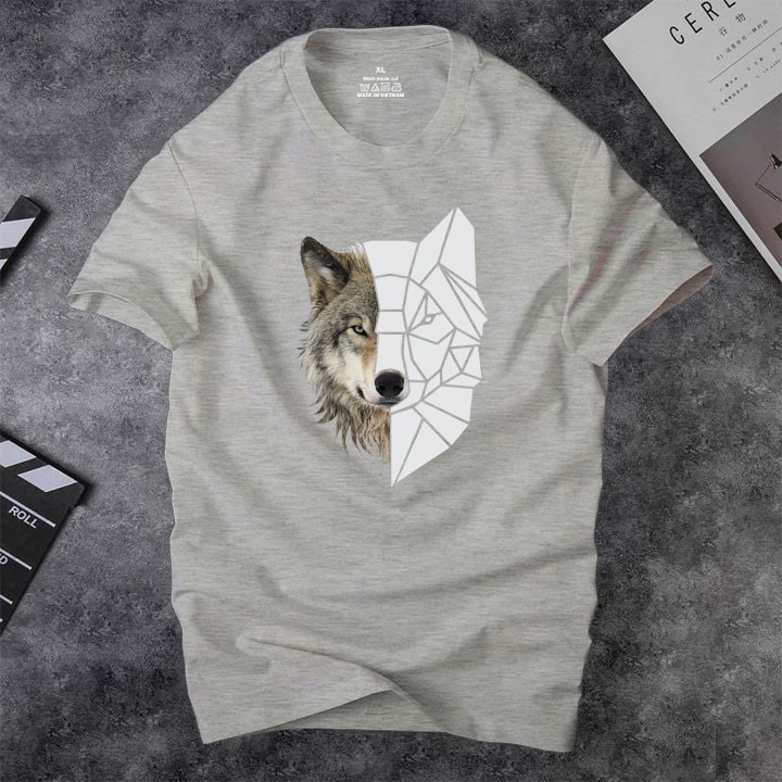 Áo thun nam cổ tròn tay ngắn Depstyle WOLF PT86, in hình con sói cực ngầu