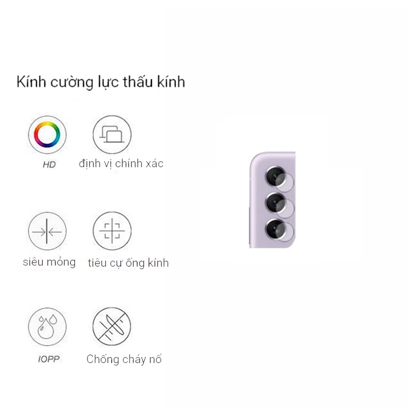 Kính Cường Lực Bảo Vệ camera Cho Samsung S21 FE 5G / S21 / S20 Ultra Plus / S20