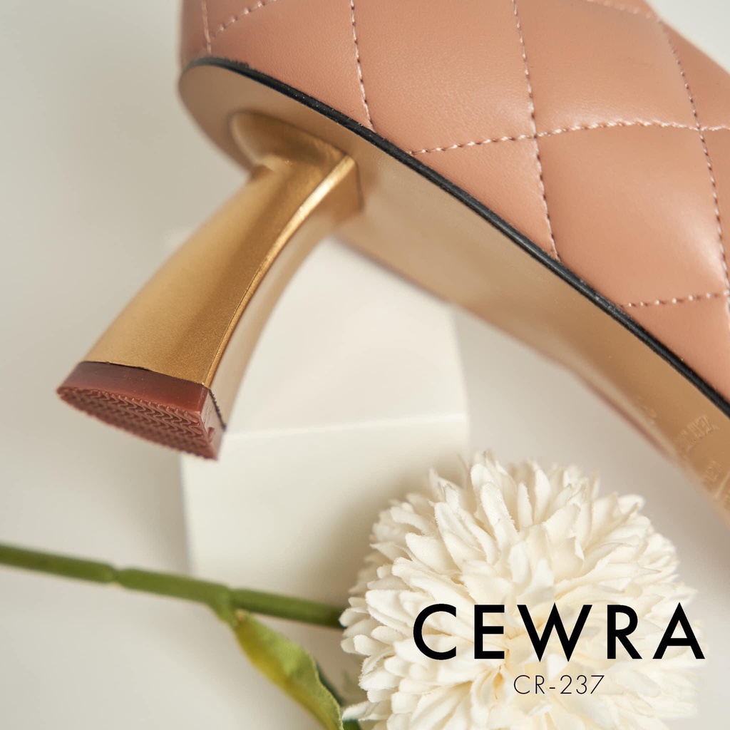 Giày Gót Nữ CEWRA Chằn Chỉ Êm Chân 6p VNXK