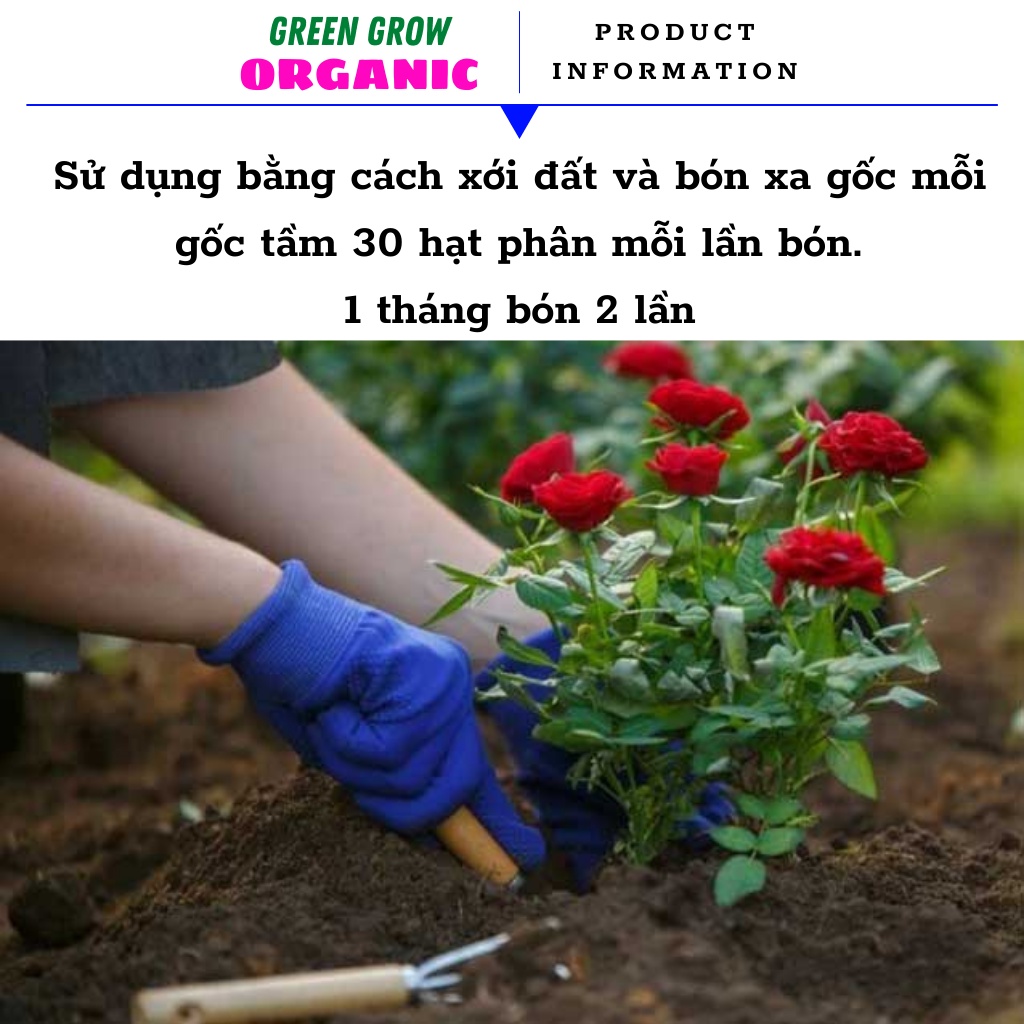 Phân bón NPK nhập nhẩu BỈ Green Grow Organic, phân npk 17 12 7 kích rễ kích chồi thân cành phát triển mạnh MS117