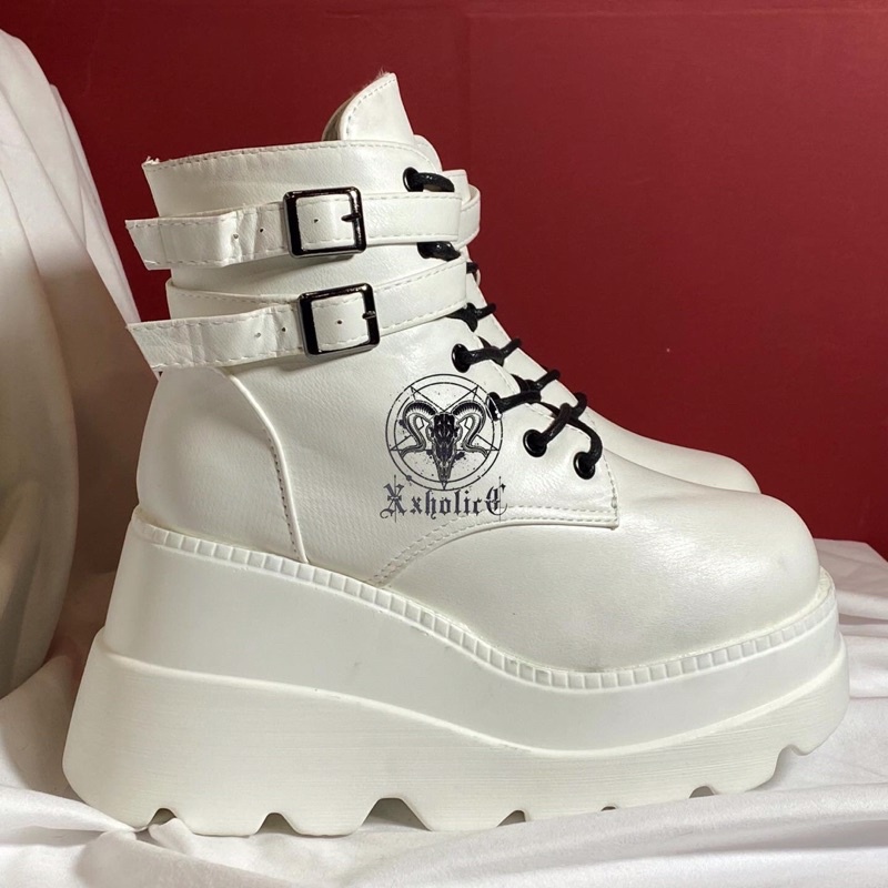 - EGIRL PLATFORM BOOTS - đế to trắng