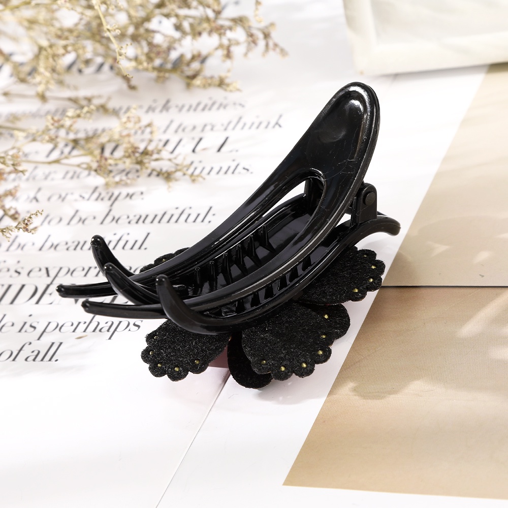 Kẹp tóc lớn Haimeikang hình hoa ba răng đính đá thanh lịch kiểu Hàn Quốc