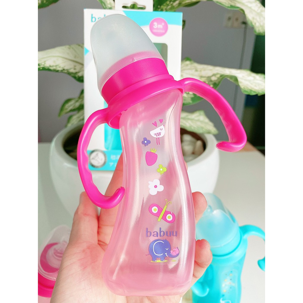 BÌNH SỮA CỔ NGHIÊNG BABUU 90ml và 180ml (có tặng núm)