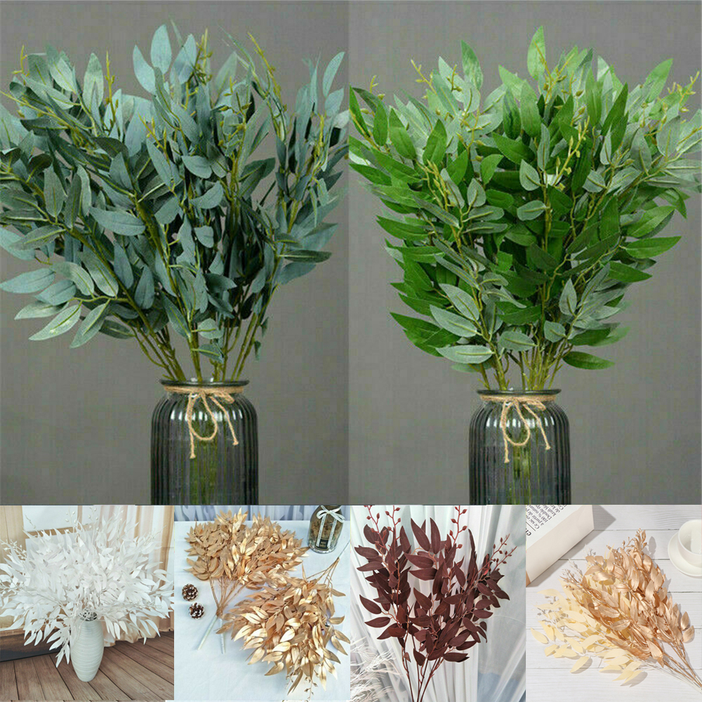 Conopery Cành lá liễu giả dùng trang trí tùy chọn màu sắc