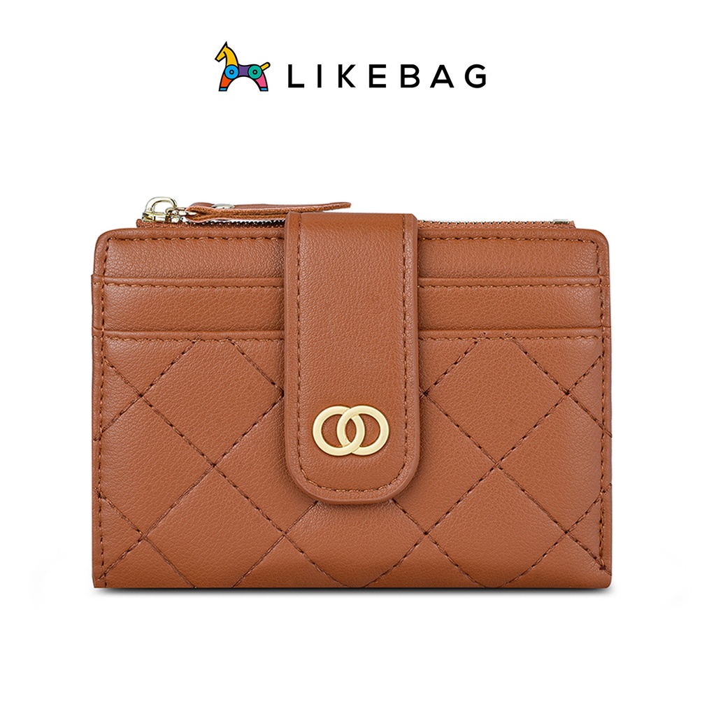 Ví nữ mini cầm tay LIKEBAG họa tiết da chéo nổi T2602-113 - LIBAGI